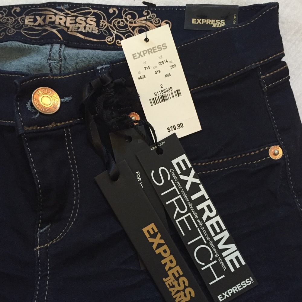 NWT dark wash express Stella jeggings