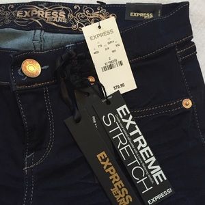 NWT dark wash express Stella jeggings