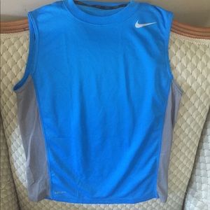 Boys’ Nike Dri Fit blue/gray sleeveless tee