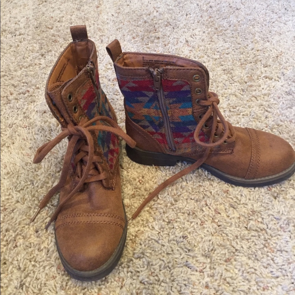 Mossimo Supply Aztec Fabric and Leather Boots