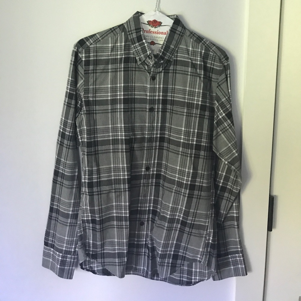 J Crew plaid button down/slim fit