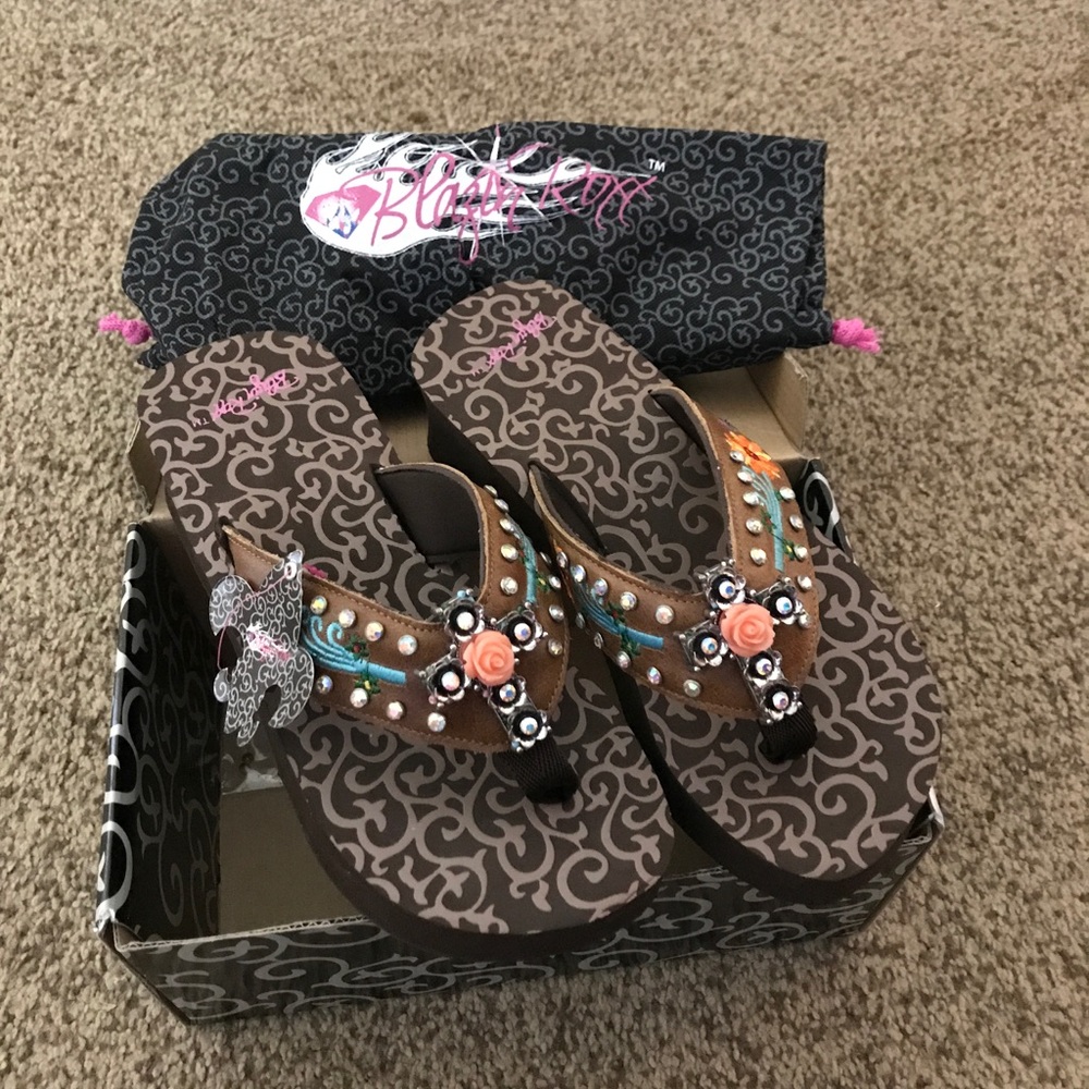 Western bling flip flops