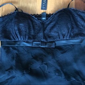 NWT Laundry black flowing asymmetric dress sz 4