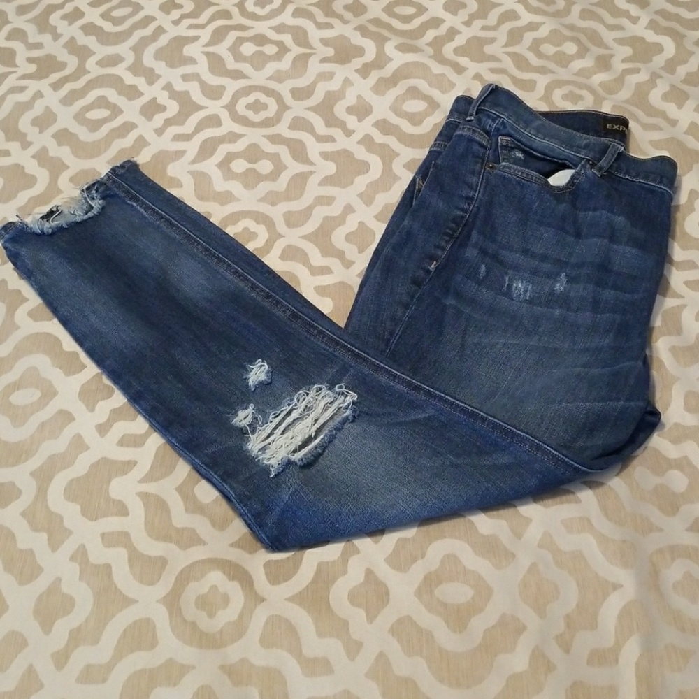 Distressed Denim Leggings