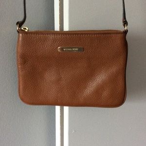 Brown leather cross-body