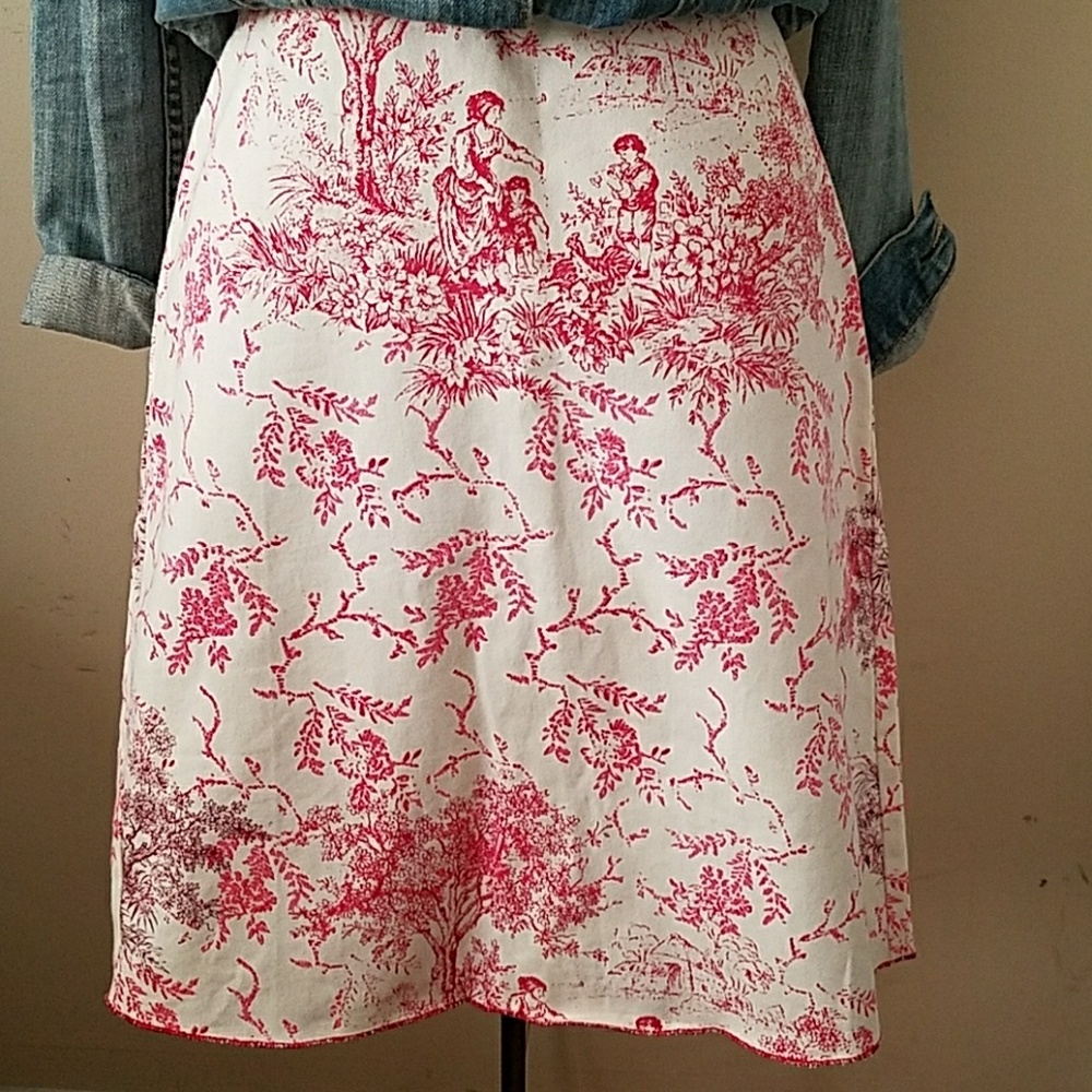 Vintage free people cream toille denim skirt