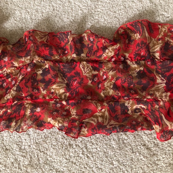 Fall Colored Ruffled Scarf - Picture 2 of 3