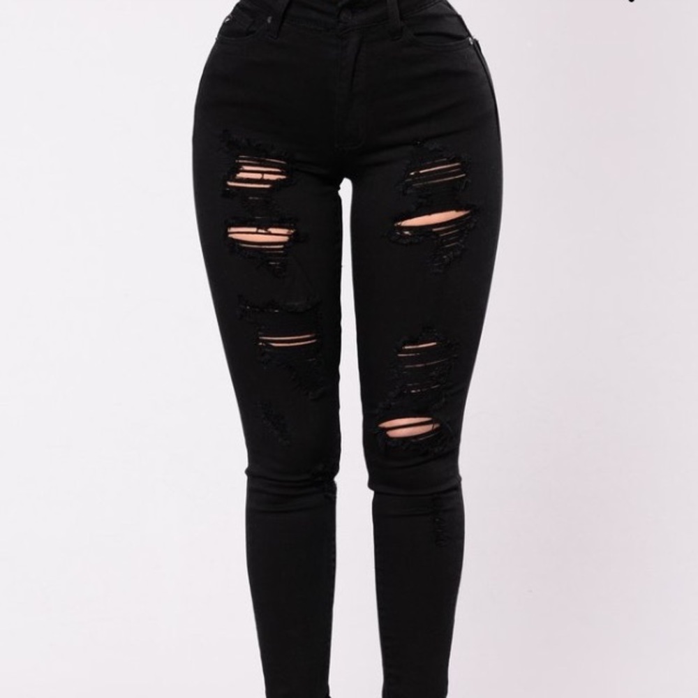 Black ripped skinny jeans size 13