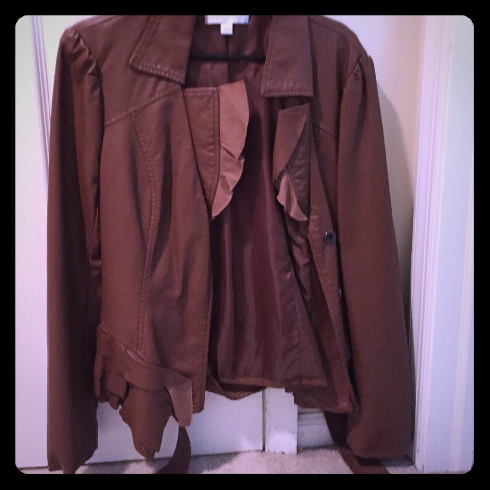 Brown leather jacket