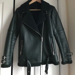 Moto Winter Jacket Coat XS Green