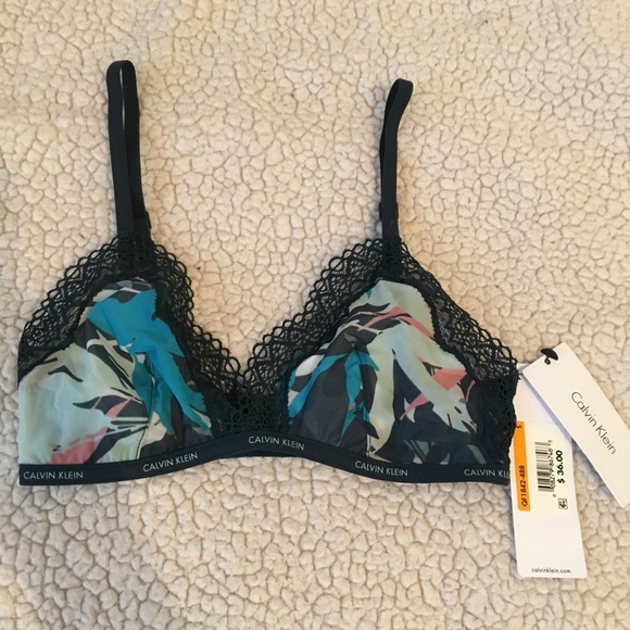 Sale 💋 Calvin Klein Sheer Lace Triangle Bralette - Picture 2 of 7