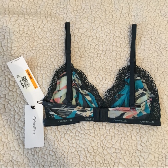 Sale 💋 Calvin Klein Sheer Lace Triangle Bralette - Picture 4 of 7