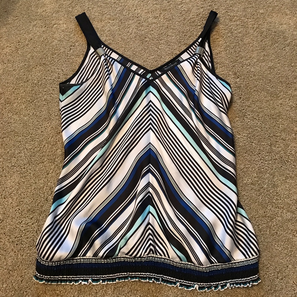 Striped silk tank