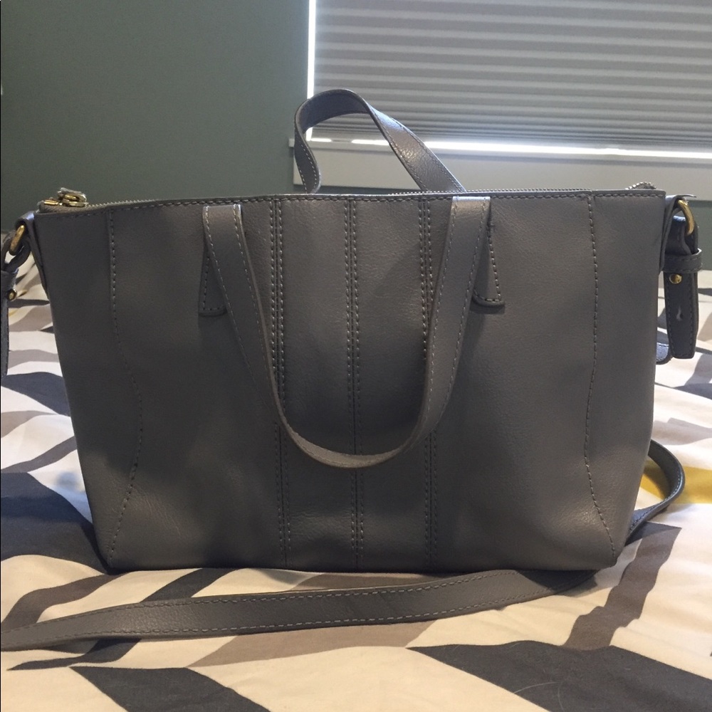 J. Crew leather gray purse
