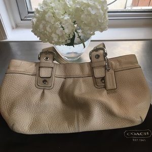 Cream Coach tote