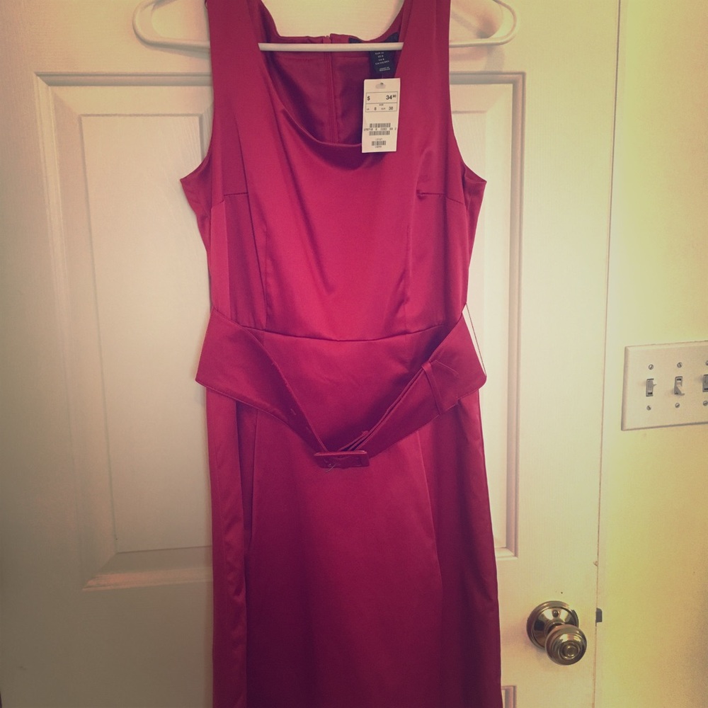 New with tags! Pink sleeveless satin dress.