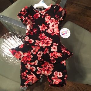 Dot Dot Smile Floral Romper NWT