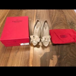 Valentino Nude Patent Leather Pumps