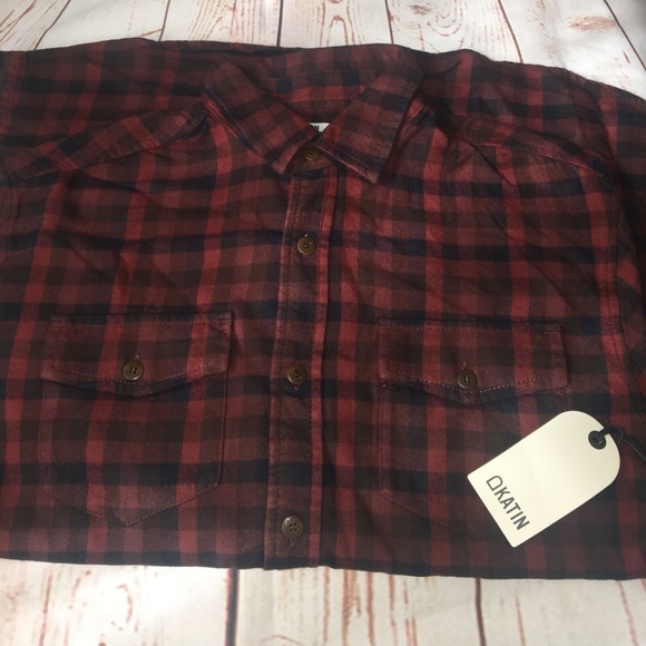 🆕 Katin Men's Red Mac Flannel Shirt - Picture 3 of 8