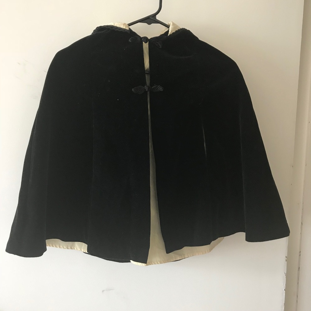 Black Velvet Little Girl's Cape