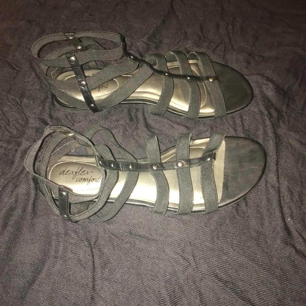 Black gladiator sandals
