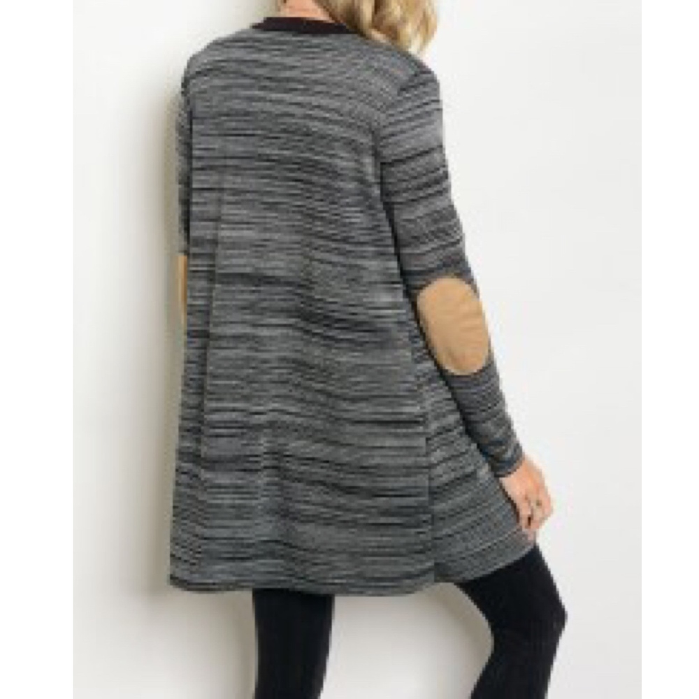 Camel elbow Patch Cardigan Knit Sweater - Picture 2 of 2