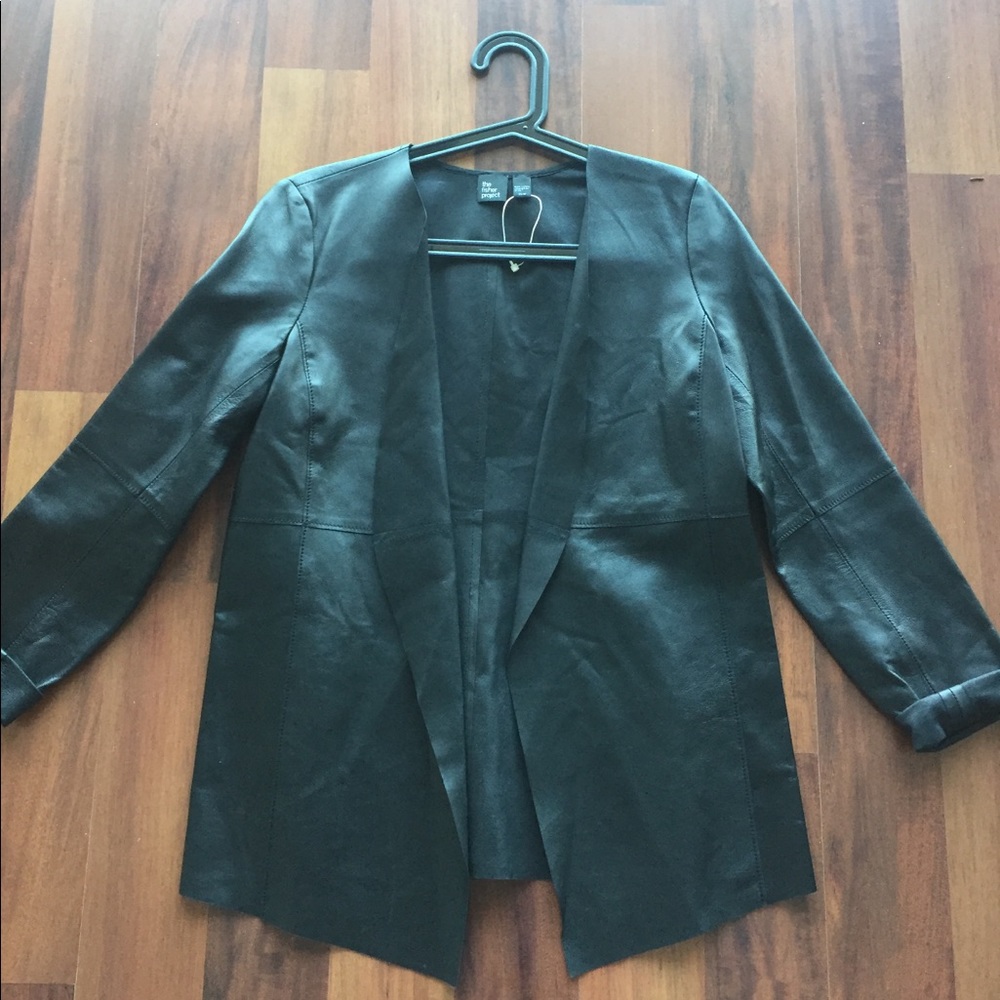 NWT Eileen Fisher Project Draped Lambskin jacket
