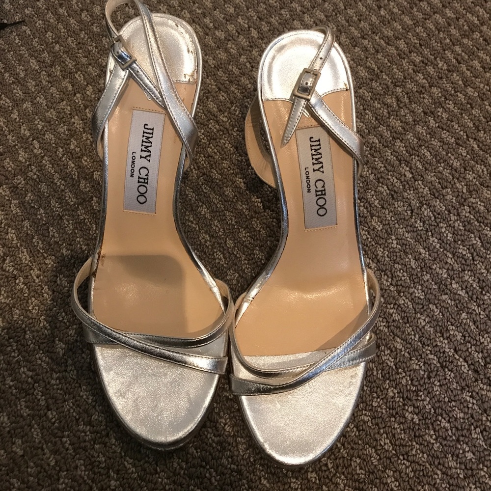 Silver strappy jimmy choo sandal
