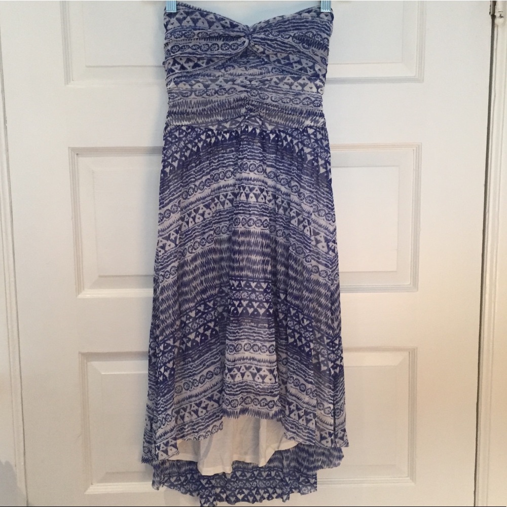 Fun print strapless dress