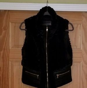 Faux fur black vest