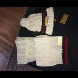 Gucci scarf & toboggan.