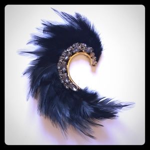 BCBGMaxAzria feathered and stone ear cuff