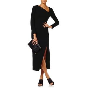 Carven navy slit front dress