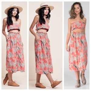 For Love And Lemons floral skirt and crop top set