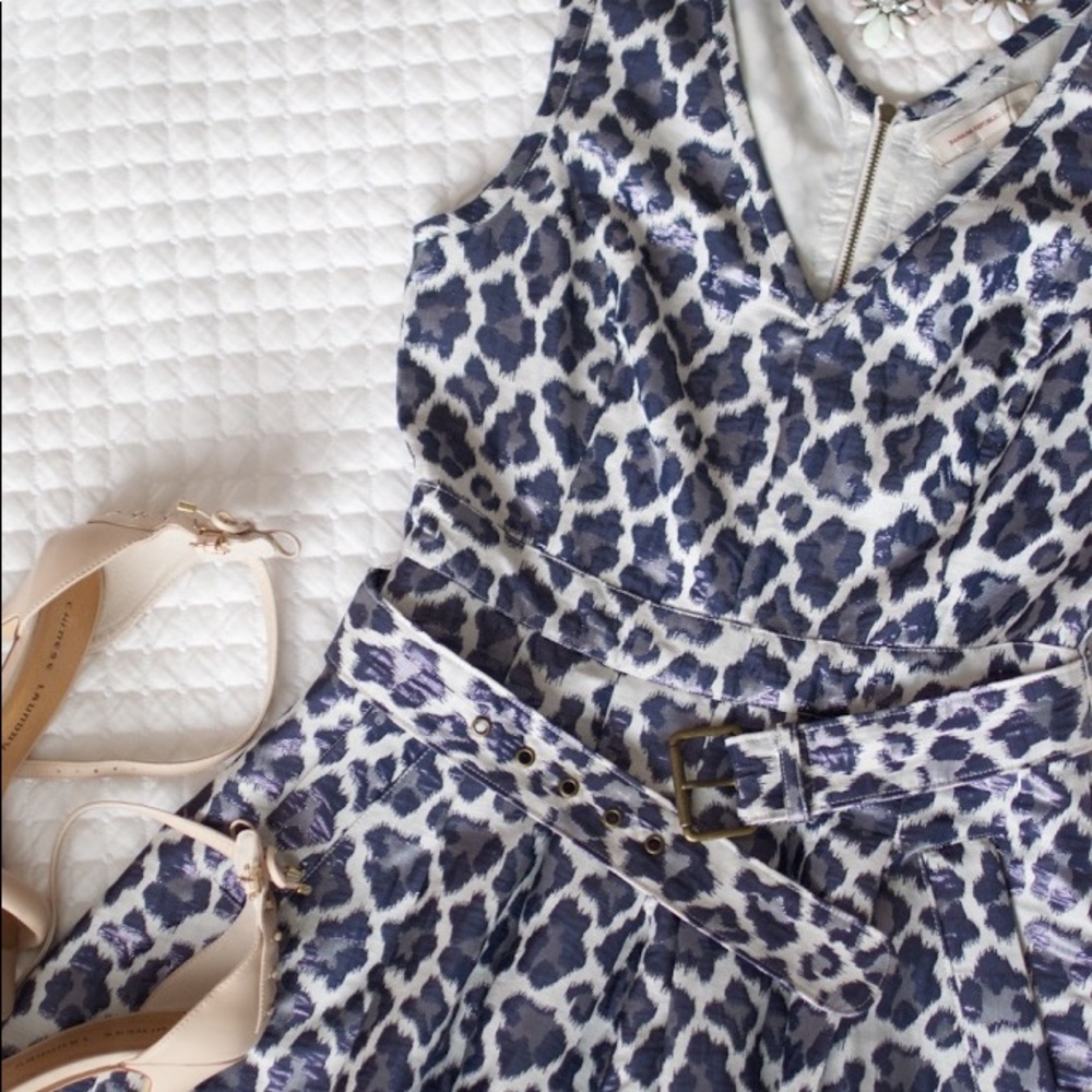Banana Republic Metallic Leopard Print Dress