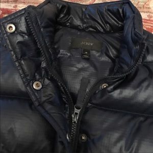 J Crew Shiny Blue S Puffer Vest
