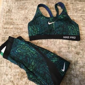 Nike Pro crop pants and sports bra