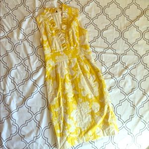 Eliza J Golden Yellow Tapestry Dress