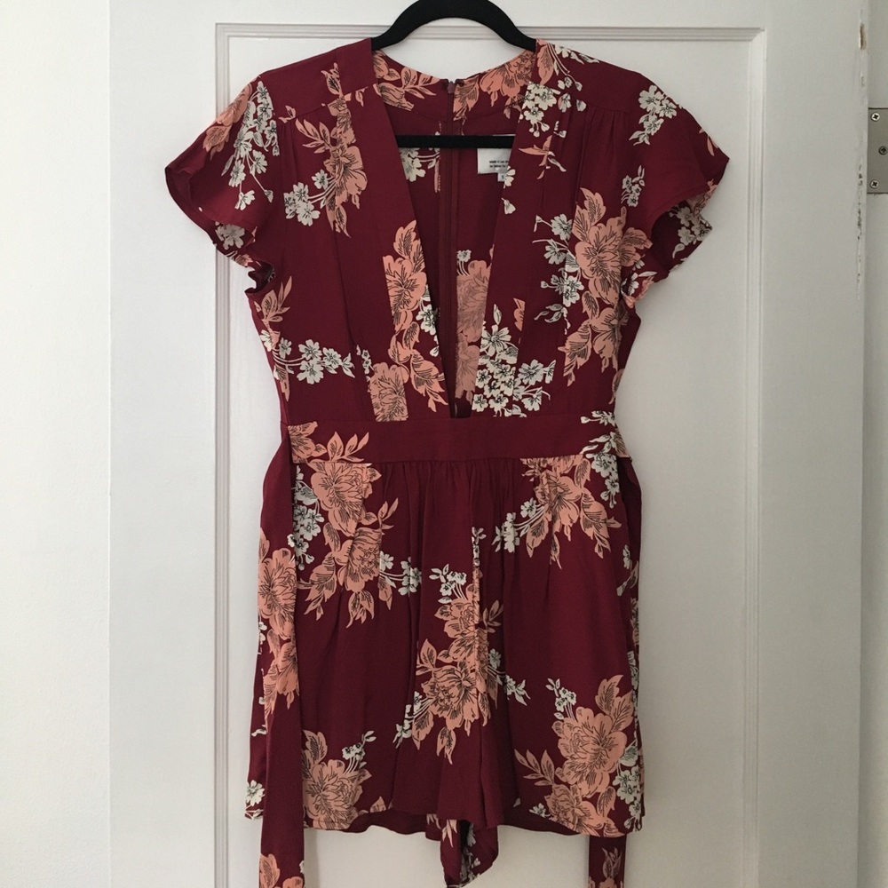 Revolve Red Flora Romper