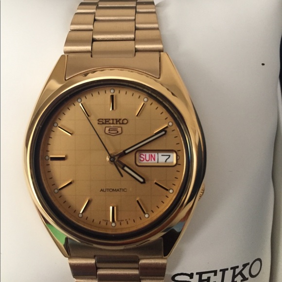 seiko men's gold tone watches