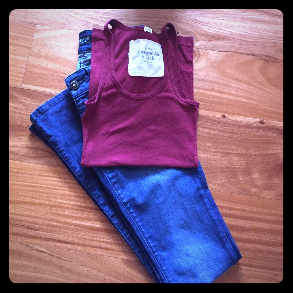 Maroon/Burgundy Abercrombie Tank
