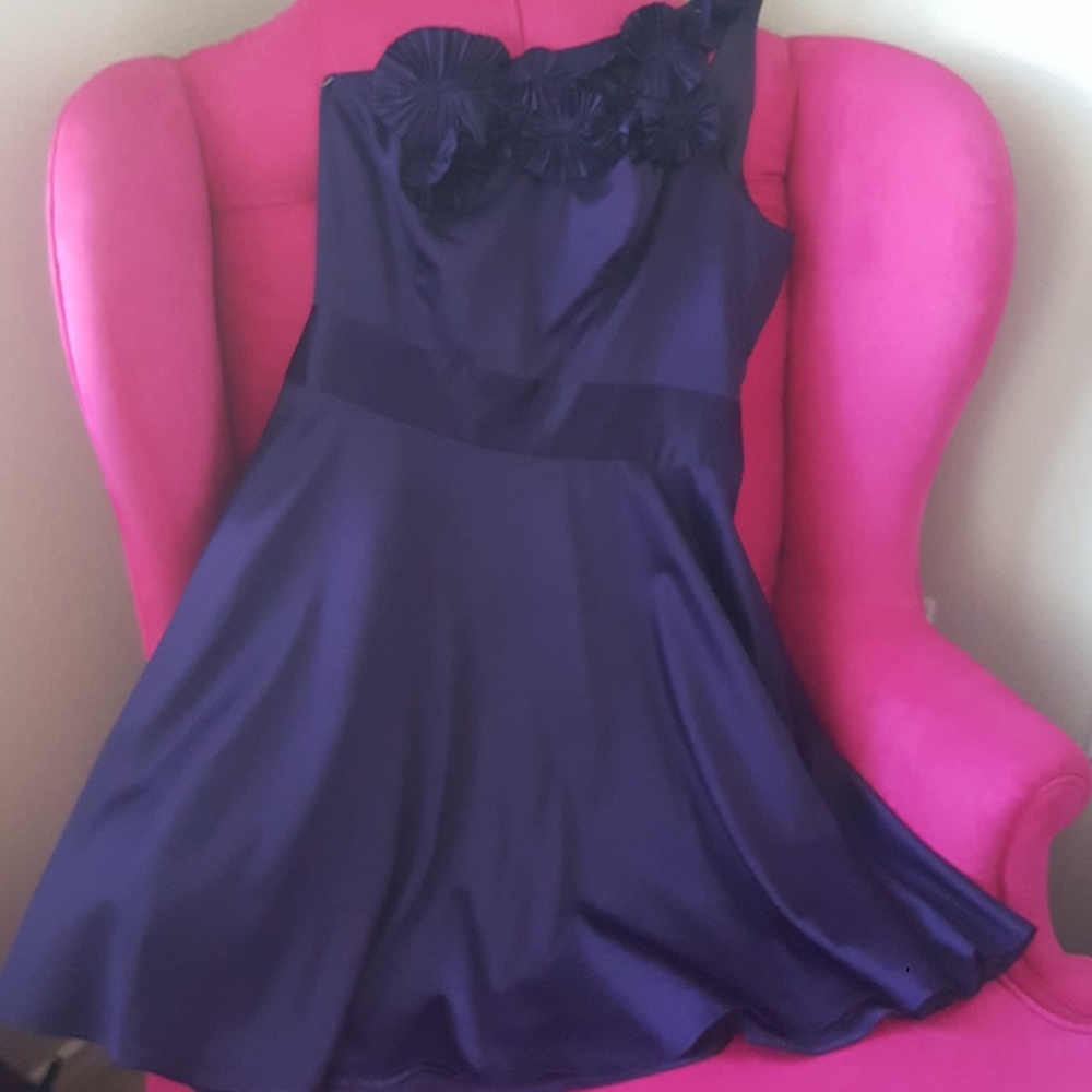 Purple One Shoulder Cocktail Dress
