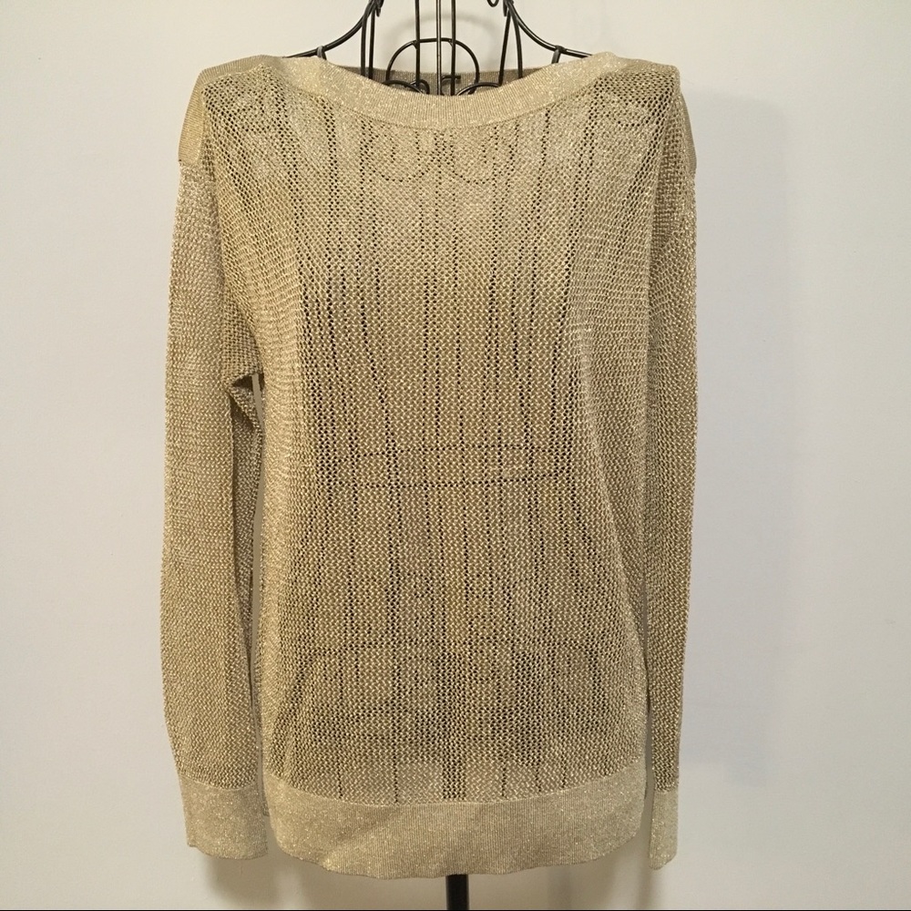 Michael Kors Loose Knit Mesh Sweater Top