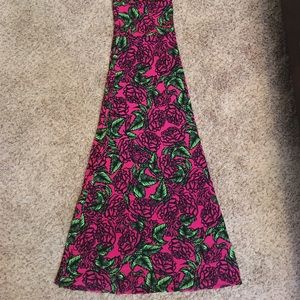LulaRoe Maxi Skirt Hot Pink Roses