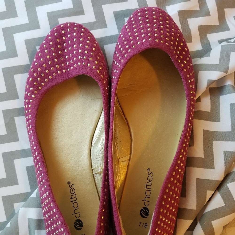 Sparkly burgundy ballet flats size 7/8