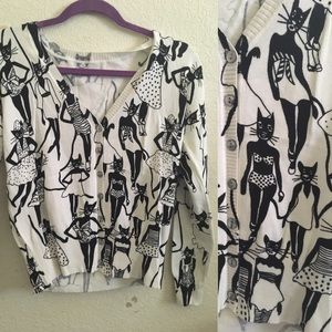 Small cat print cardigan
