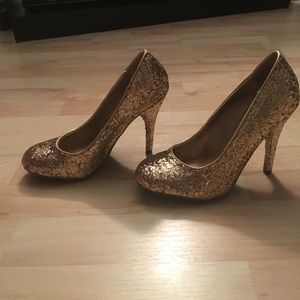 Gold Sequin Heels