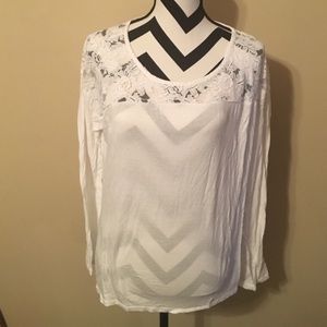 Lace long sleeve top women xl