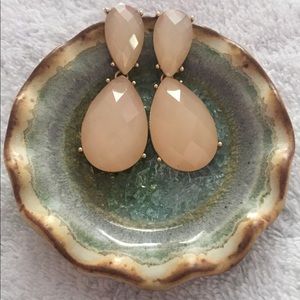 Double drop peach earrings