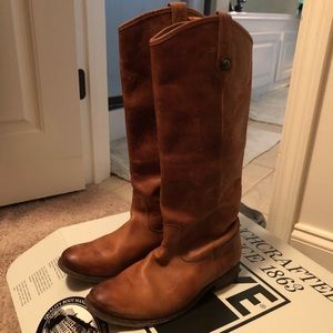 Frye Cognac Melissa Button Boots
